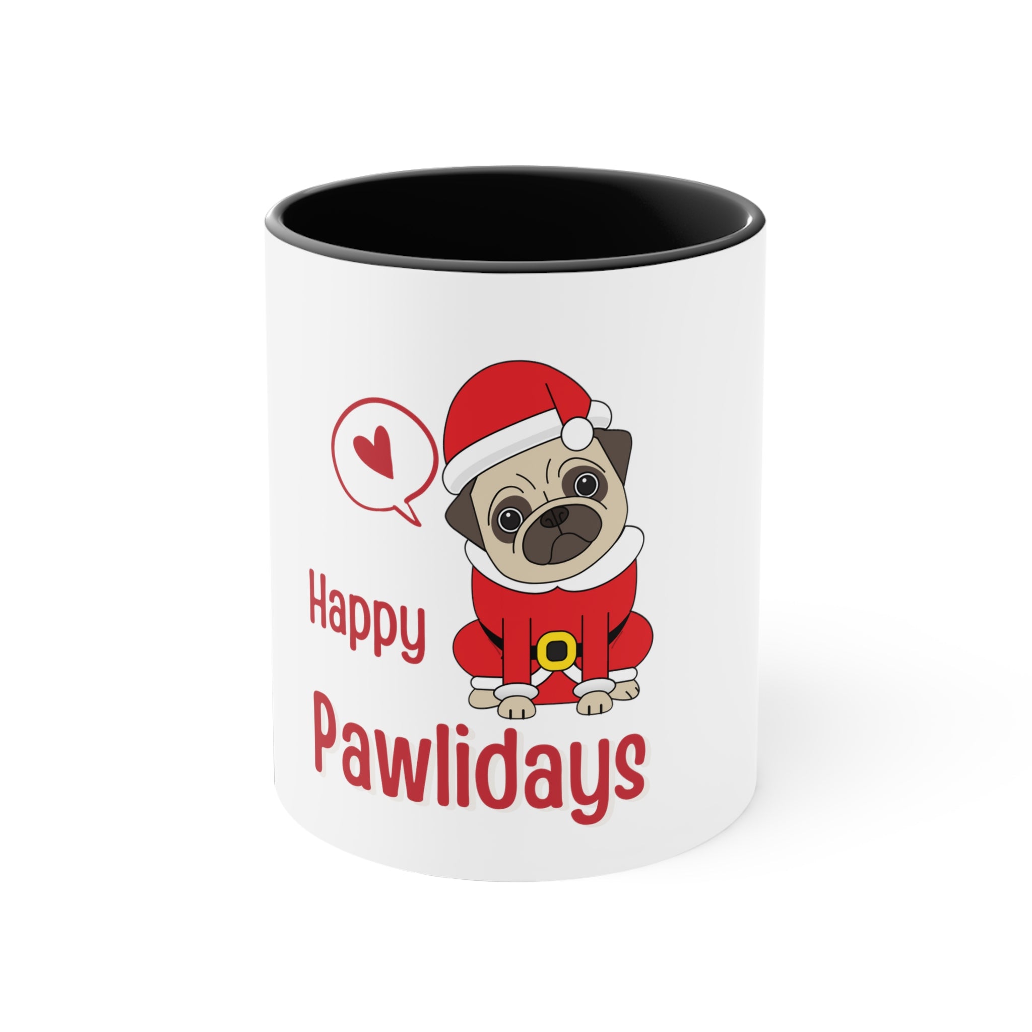 PUG Christmas Coffee Mug, 11oz - Happy Pawlidays