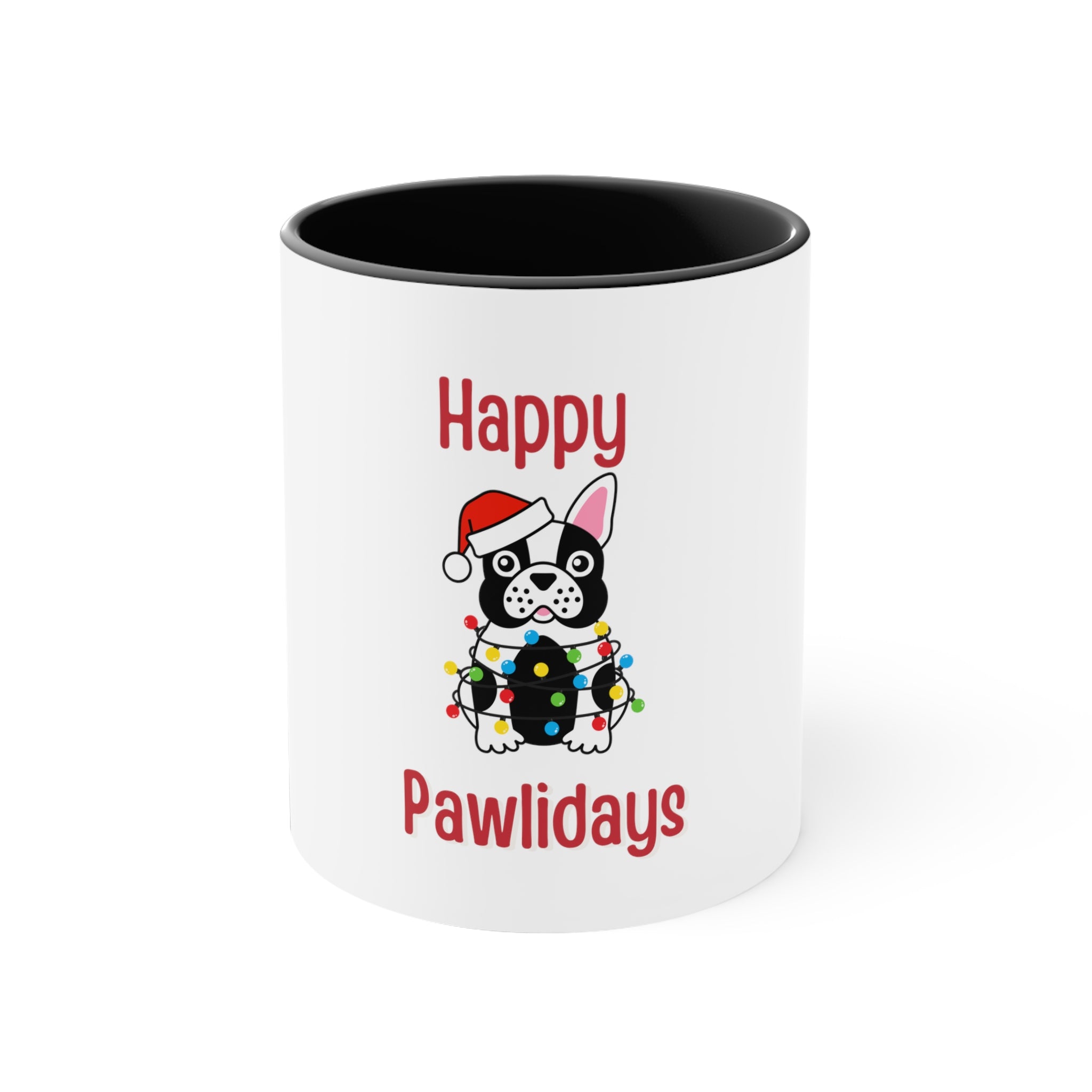 FRENCH BULLDOG Christmas Coffee Mug, 11oz - Happy Pawlidays