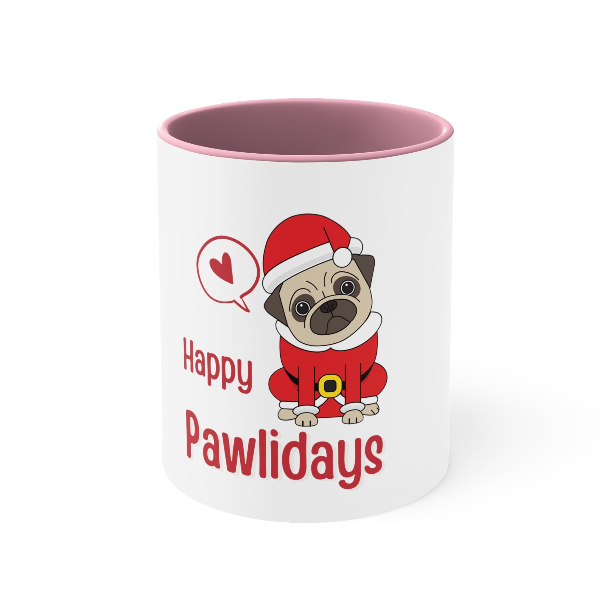 PUG Christmas Coffee Mug, 11oz - Happy Pawlidays