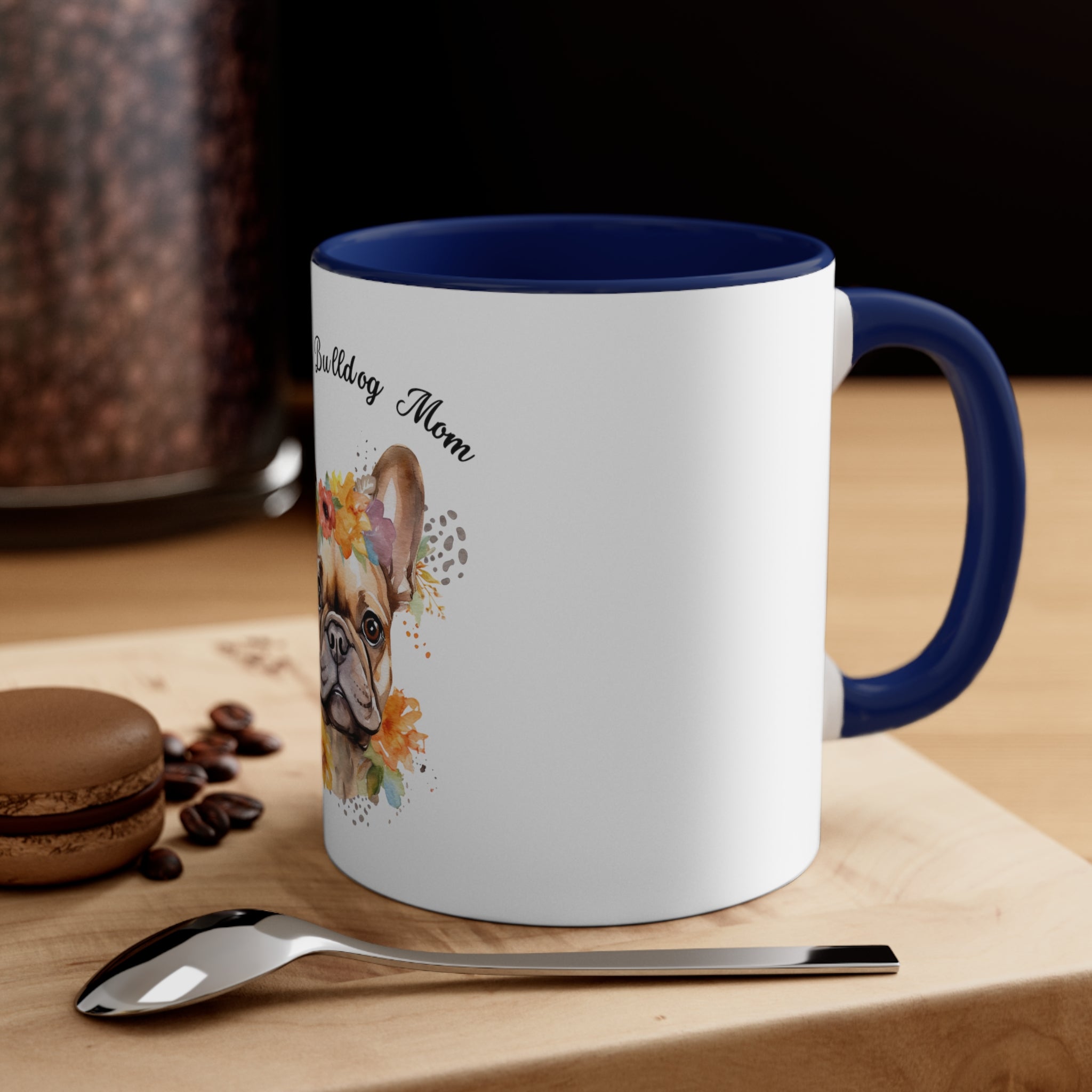 FRENCH BULLDOG Coffee Mug, 11oz - French Bulldog with Flowers