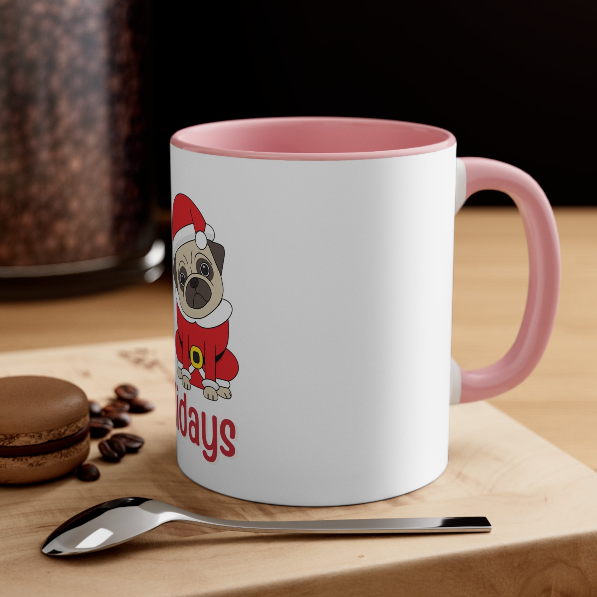 PUG Christmas Coffee Mug, 11oz - Happy Pawlidays