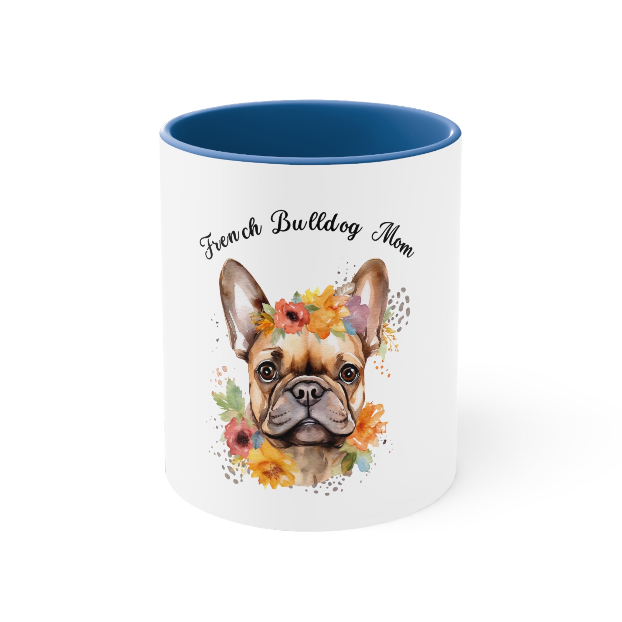 FRENCH BULLDOG Coffee Mug, 11oz - French Bulldog with Flowers