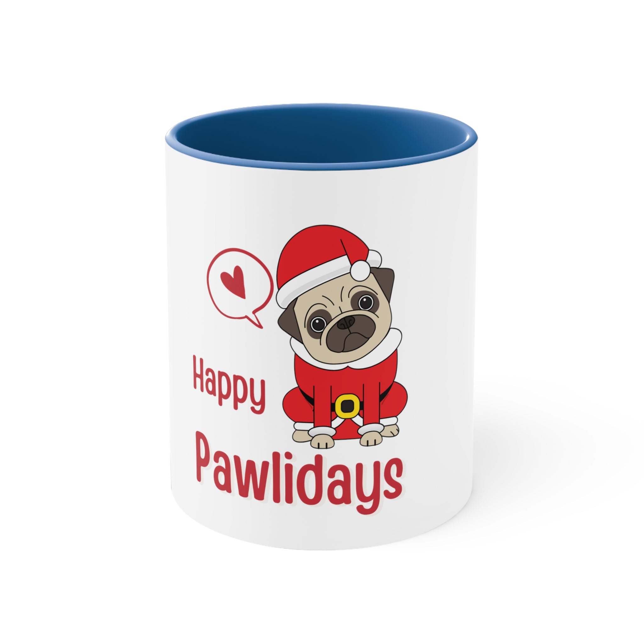 PUG Christmas Coffee Mug, 11oz - Happy Pawlidays