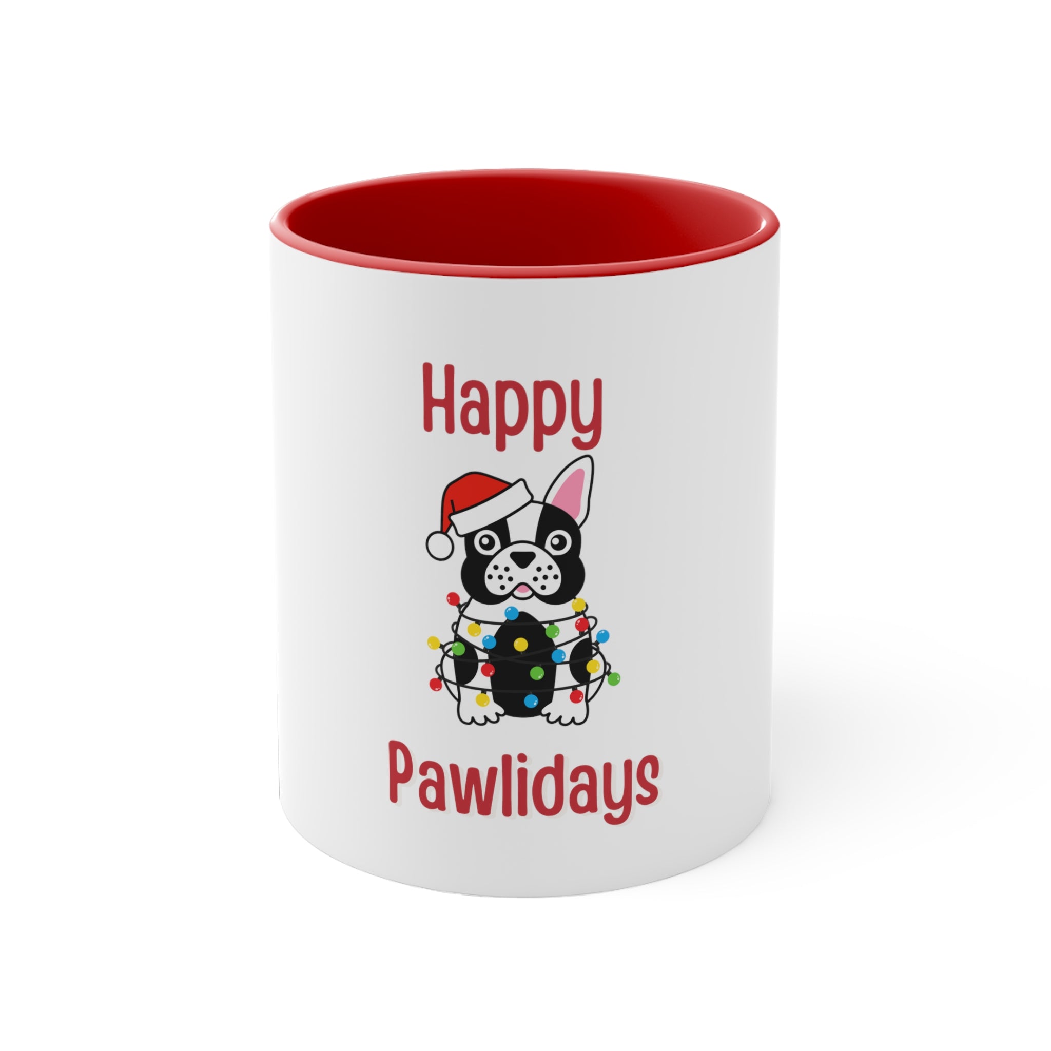 FRENCH BULLDOG Christmas Coffee Mug, 11oz - Happy Pawlidays